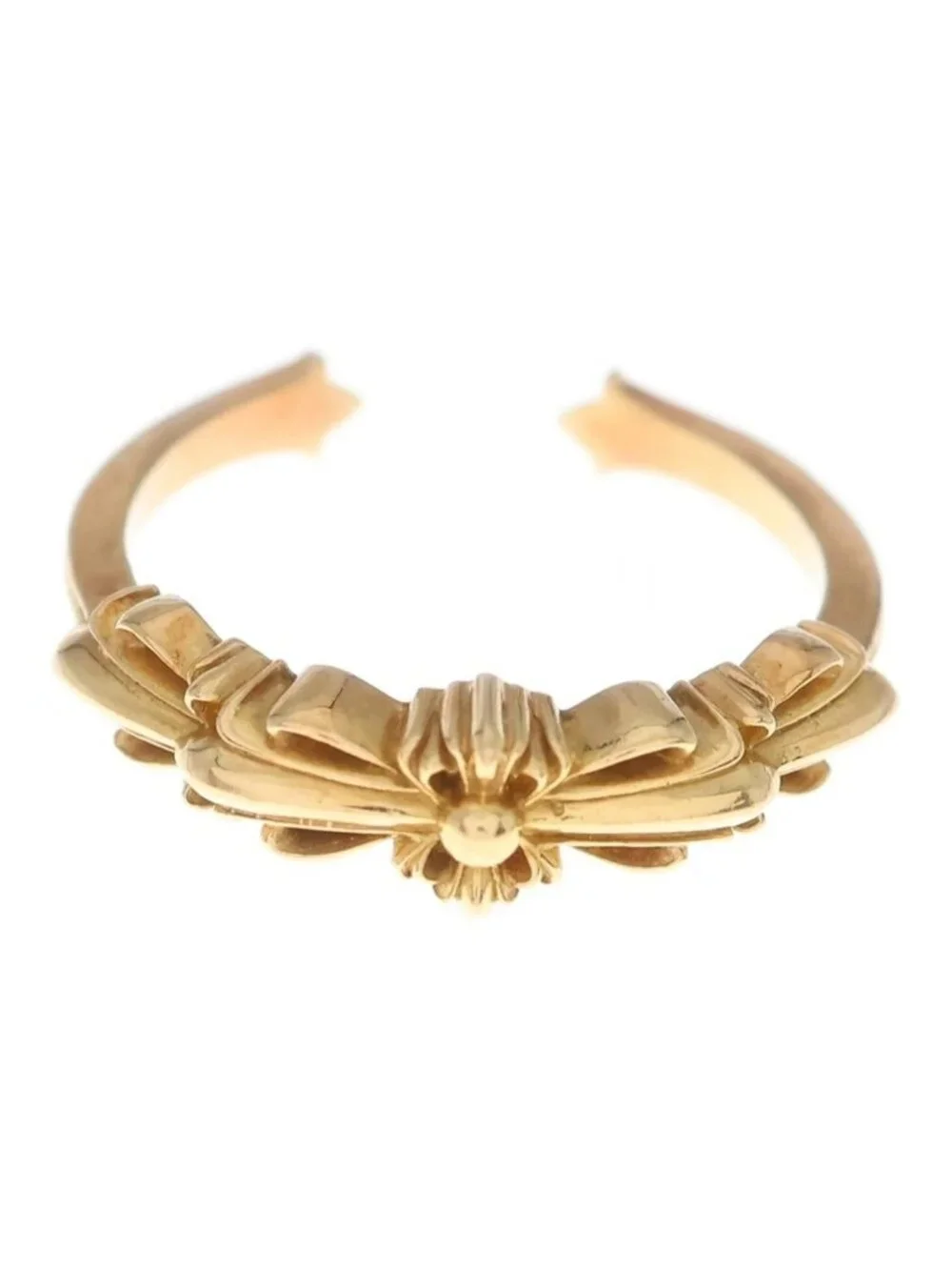 Chrome Hearts 22k Baby Clsc Classic Double Floral Ring Gold